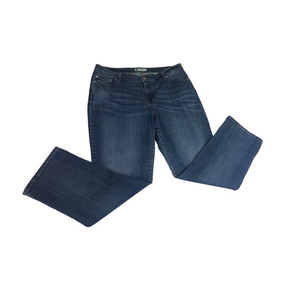 Levi's Denim - Levis 580 Straight Leg Jeans Womens 20W M Medium Wash Blue Mid Rise Denim 35x32